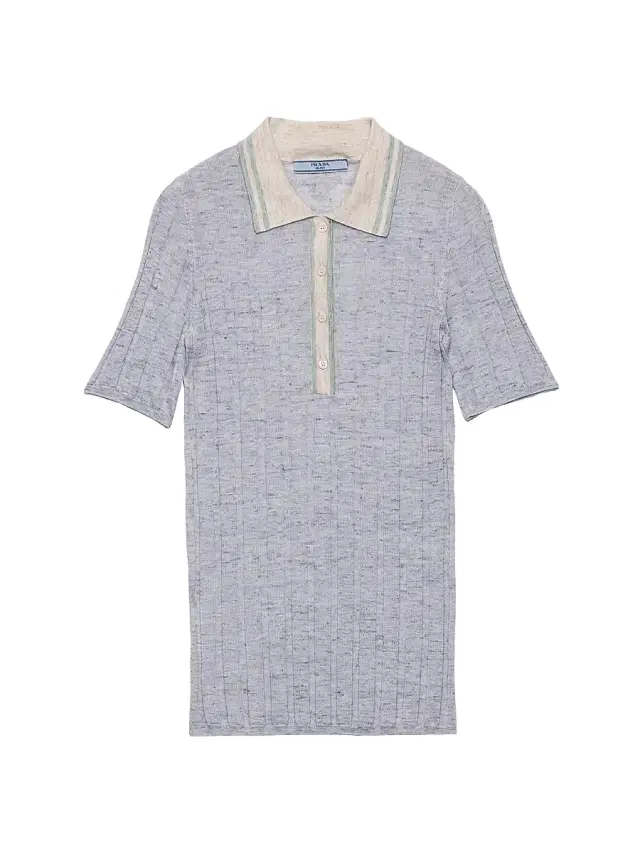 Women's Cashmere, Silk and Linen Polo Sweater - Blue