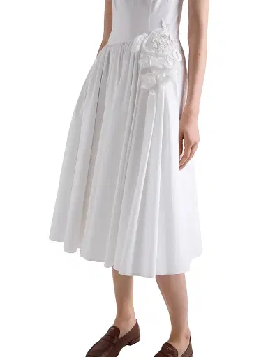 Prada Women's Cotton Poplin Dress - White - Size 12 | Thumbnail 4 Prada Women's Cotton Poplin Dress - White - Size 12 | Thumbnail 4