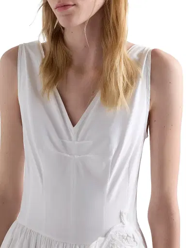 Prada Women's Cotton Poplin Dress - White - Size 12 | Thumbnail 5 Prada Women's Cotton Poplin Dress - White - Size 12 | Thumbnail 5