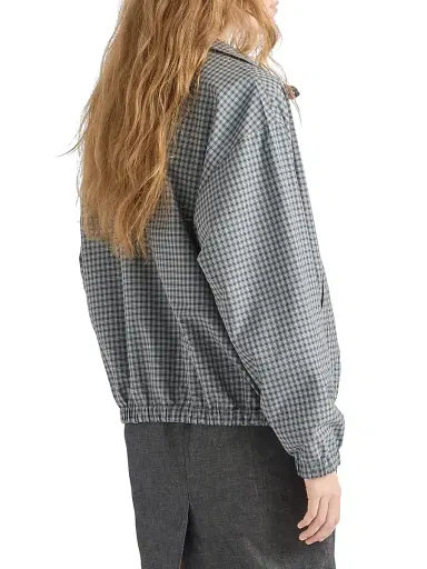 Prada Women's Checked Poplin Jacket - Grey - Size 6 | Thumbnail 4 Prada Women's Checked Poplin Jacket - Grey - Size 6 | Thumbnail 4