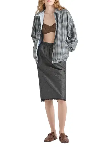 Prada Women's Checked Poplin Jacket - Grey - Size 6 | Thumbnail 6 Prada Women's Checked Poplin Jacket - Grey - Size 6 | Thumbnail 6