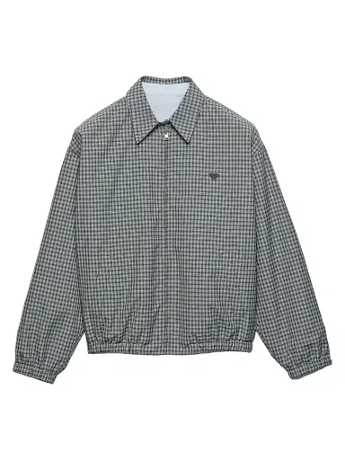Prada Women's Checked Poplin Jacket - Grey - Size 6 | Thumbnail 1 Prada Women's Checked Poplin Jacket - Grey - Size 6 | Thumbnail 1
