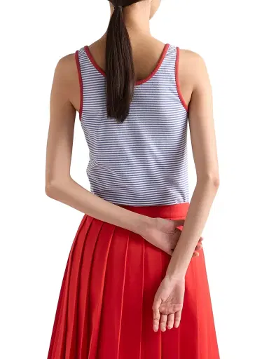 Prada Women's Striped Cotton Jersey Tank Top - Blue - Size 2 | Thumbnail 3 Prada Women's Striped Cotton Jersey Tank Top - Blue - Size 2 | Thumbnail 3