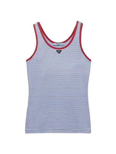 Prada Women's Striped Cotton Jersey Tank Top - Blue - Size 2 | Thumbnail 1 Prada Women's Striped Cotton Jersey Tank Top - Blue - Size 2 | Thumbnail 1