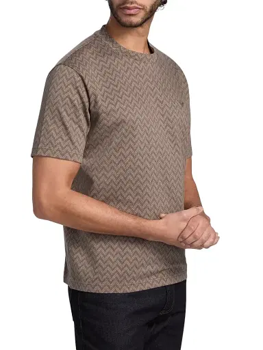 Emporio Armani Men's Logo Chevron Cotton Jersey T-Shirt - Morel Laurel | Thumbnail 4