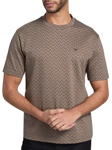Emporio Armani Men's Logo Chevron Cotton Jersey T-Shirt - Morel Laurel | Thumbnail 6
