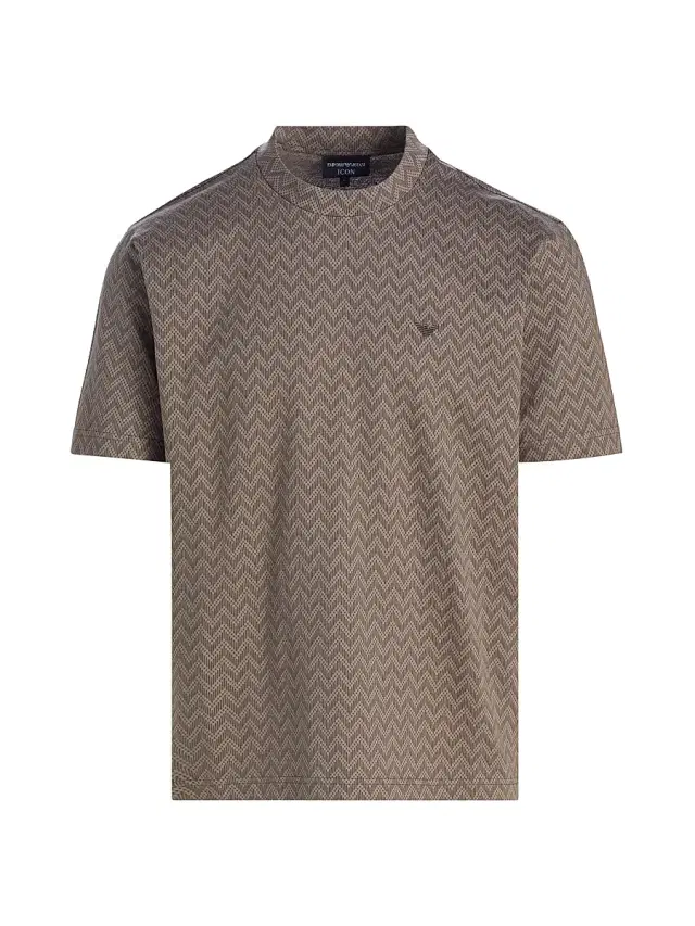 Men's Logo Chevron Cotton Jersey T-Shirt - Morel Laurel