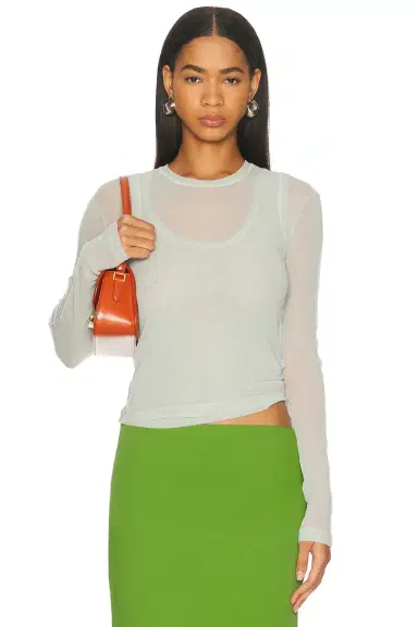 Helmut Lang Mesh Layered Long Sleeve Top | Thumbnail 1 Helmut Lang Mesh Layered Long Sleeve Top | Thumbnail 1