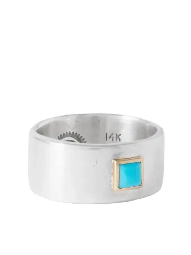 Peyote Bird Azul Sterling Silver, 14-Karat Gold and Turquoise Ring - Men | Thumbnail 1