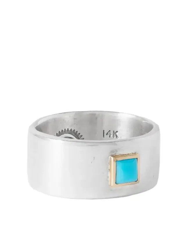 Peyote Bird Azul Sterling Silver, 14-Karat Gold and Turquoise Ring - Men