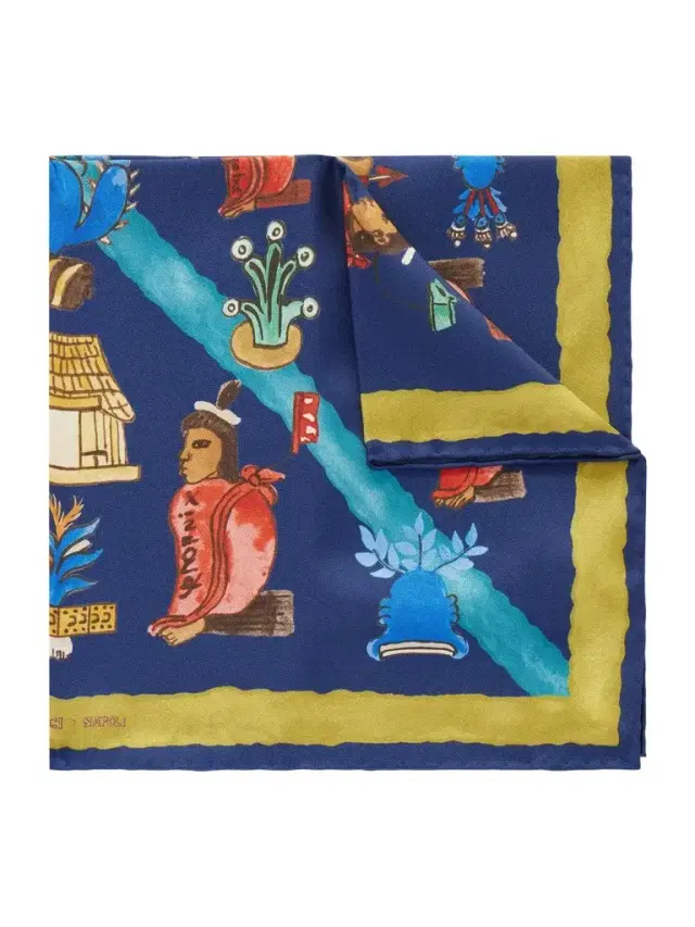 Rubinacci Printed Silk-Twill Pocket Square - Men