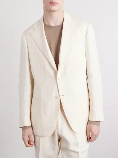 Saman Amel Linen Suit Jacket - Men | Thumbnail 3