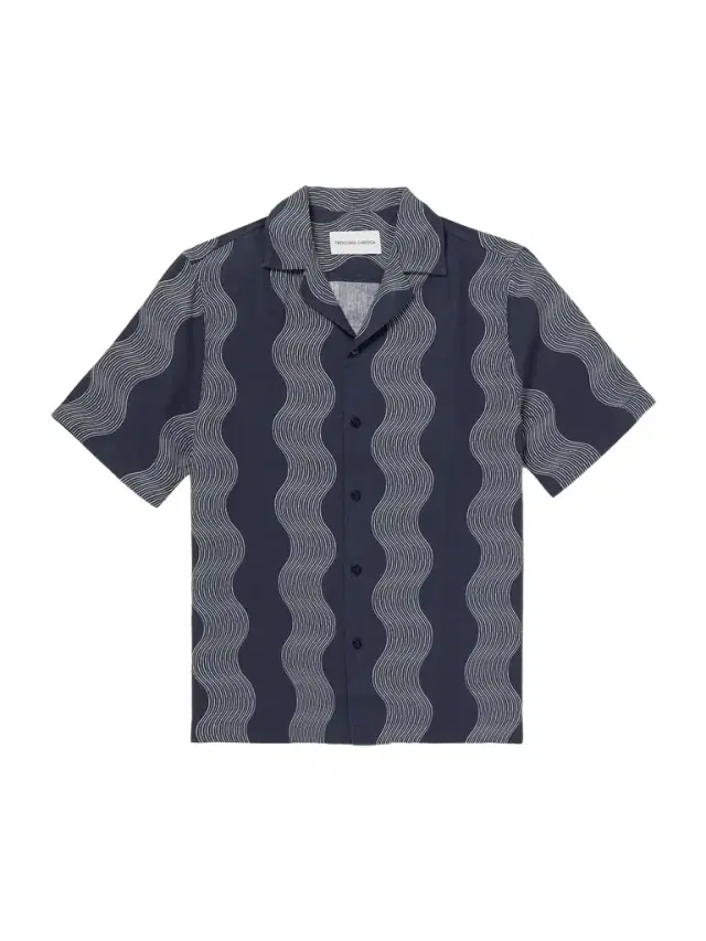 Roberto Camp-Collar Striped Linen Shirt - Men Roberto Camp-Collar Striped Linen Shirt - Men