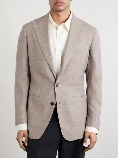 Saman Amel Slim-Fit Basketweave Wool, Silk and Linen-Blend Blazer - Men | Thumbnail 3 Saman Amel Slim-Fit Basketweave Wool, Silk and Linen-Blend Blazer - Men | Thumbnail 3