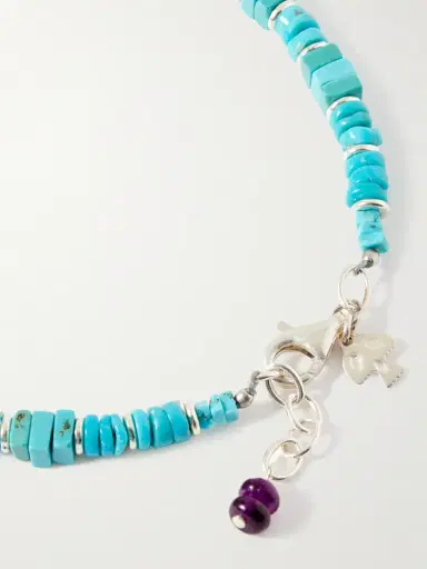 Peyote Bird Wavebreaker Sterling Silver Multi-Stone Beaded Bracelet - Men | Thumbnail 3