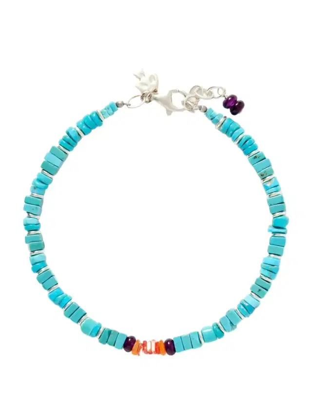 Peyote Bird Wavebreaker Sterling Silver Multi-Stone Beaded Bracelet - Men