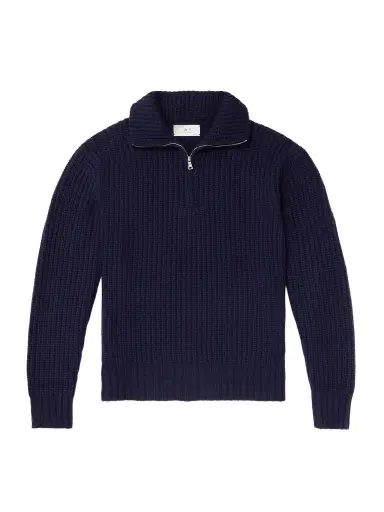 MR P. Ribbed Wool and Cashmere-Blend Half-Zip Sweater - Men | Thumbnail 1 MR P. Ribbed Wool and Cashmere-Blend Half-Zip Sweater - Men | Thumbnail 1