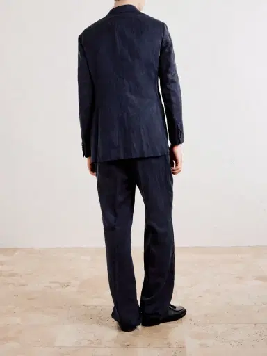 Saman Amel Amo Straight-Leg Pleated Silk and Linen-Blend Suit Trousers - Men | Thumbnail 4 Saman Amel Amo Straight-Leg Pleated Silk and Linen-Blend Suit Trousers - Men | Thumbnail 4
