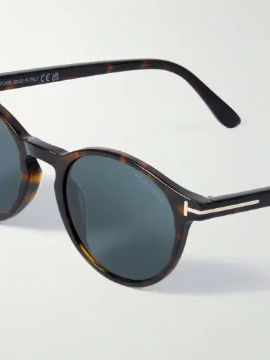 Tom Ford Prescott Round-Frame Tortoiseshell Acetate Sunglasses - Men | Thumbnail 2