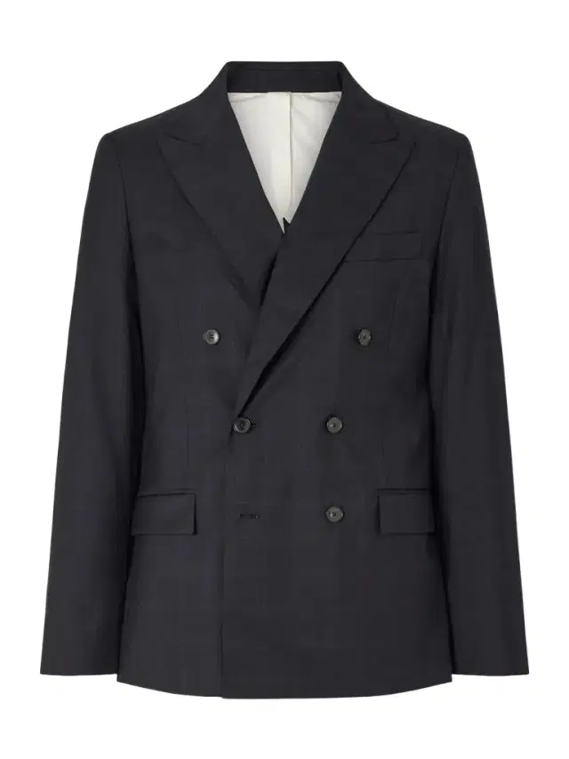 A Kind Of Guise Double-Breasted Checked Virgin Suit Jacket - Men