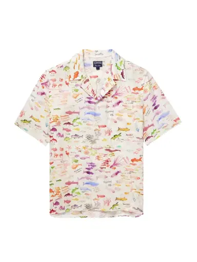 Vilebrequin Fabrice Hybert Charli Printed Linen Shirt - Men | Thumbnail 1 Vilebrequin Fabrice Hybert Charli Printed Linen Shirt - Men | Thumbnail 1
