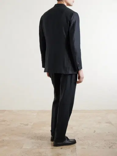 Saman Amel Linen Double-Breasted Suit Jacket - Men | Thumbnail 4 Saman Amel Linen Double-Breasted Suit Jacket - Men | Thumbnail 4