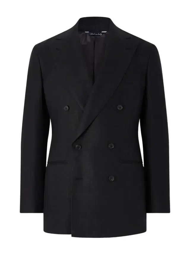 Saman Amel Linen Double-Breasted Suit Jacket - Men
