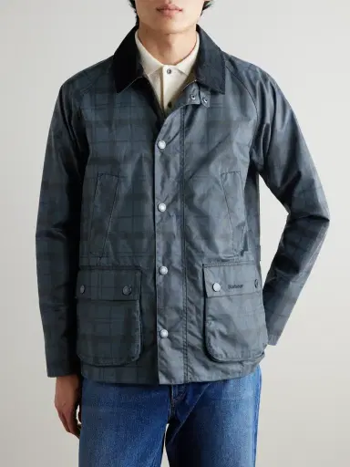Barbour Ambleside Corduroy-Trimmed Checked Waxed-Cotton Jacket - Men | Thumbnail 3 Barbour Ambleside Corduroy-Trimmed Checked Waxed-Cotton Jacket - Men | Thumbnail 3