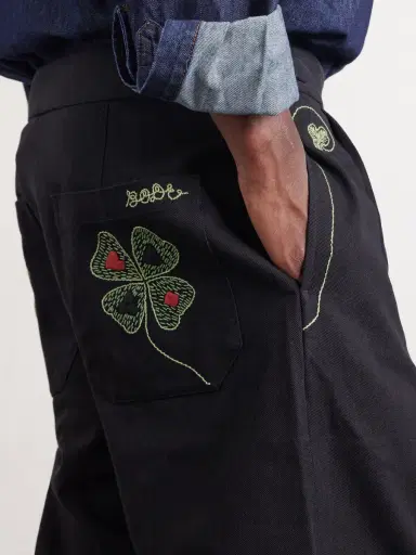 BODE Lucky Draw Straight-Leg Pleated Embroidered Cotton-Twill Trousers - Men | Thumbnail 5 BODE Lucky Draw Straight-Leg Pleated Embroidered Cotton-Twill Trousers - Men | Thumbnail 5