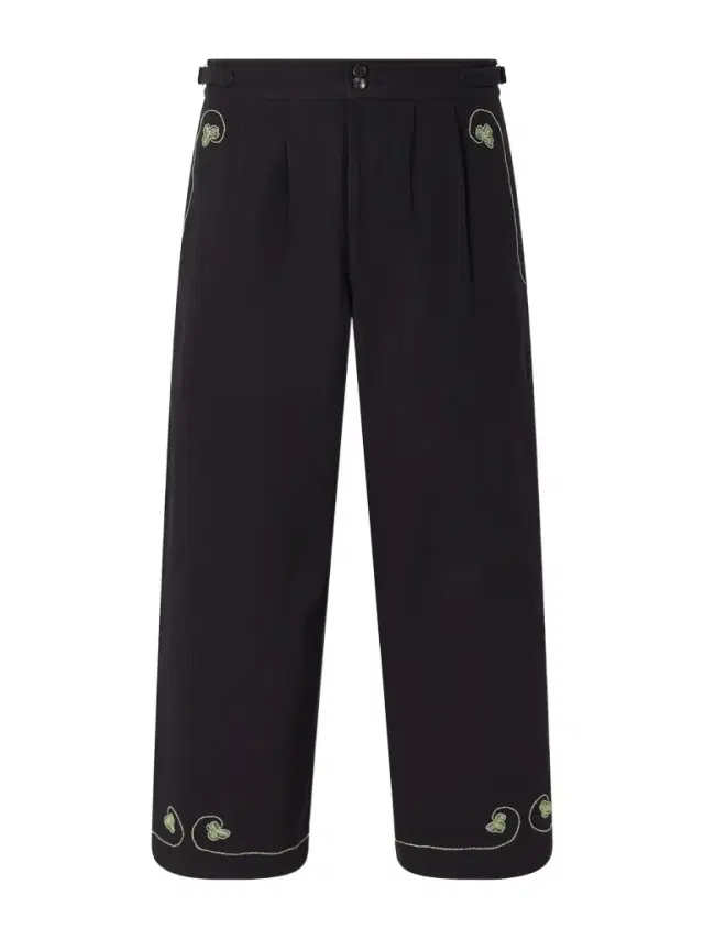 Lucky Draw Straight-Leg Pleated Embroidered Cotton-Twill Trousers - Men