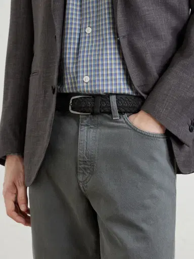 Zegna 3.2cm Woven Nubuck Belt - Men | Thumbnail 2