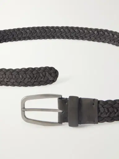 Zegna 3.2cm Woven Nubuck Belt - Men | Thumbnail 3