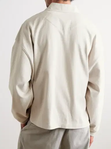 AGOLDE Darius Cotton-Jersey Half-Zip Polo Shirt - Men | Thumbnail 4