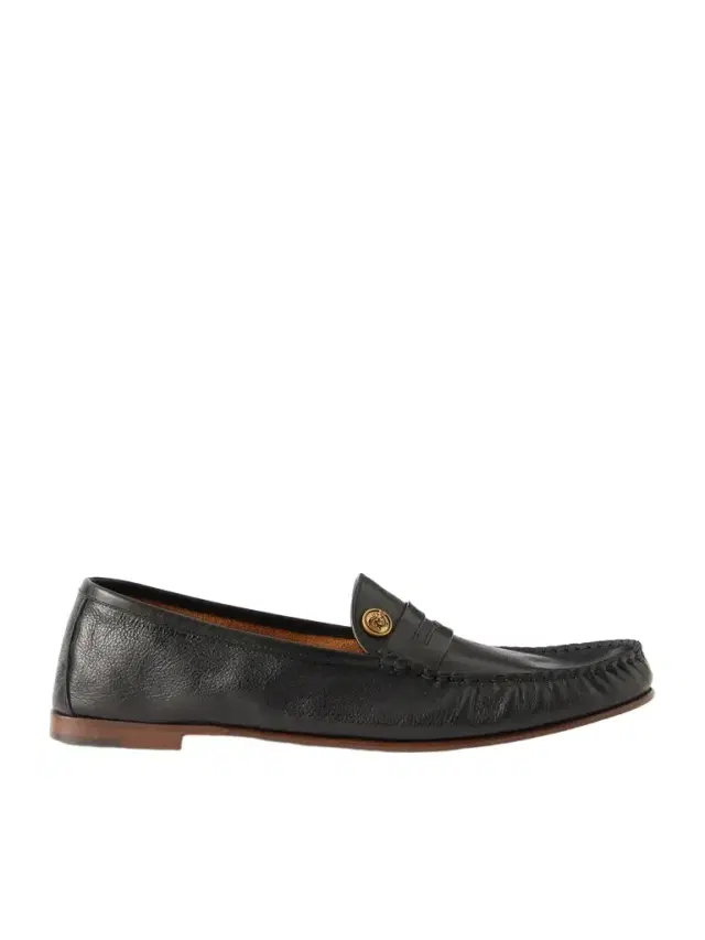 Versace Logo-Embellished Leather Penny Loafers - Men