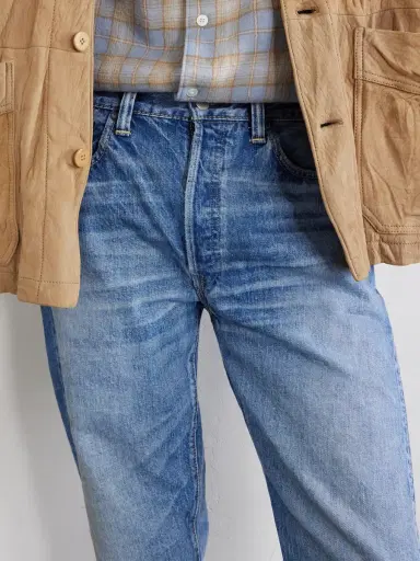 FULLCOUNT Dartford 1341-1101 Straight-Leg Distressed Selvedge Jeans - Men | Thumbnail 5