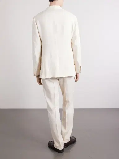 Saman Amel Amie Straight-Leg Wool, Silk and Linen-Blend Suit Trousers - Men | Thumbnail 4