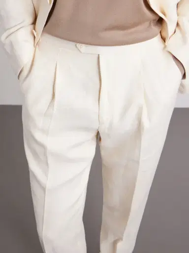 Saman Amel Amie Straight-Leg Wool, Silk and Linen-Blend Suit Trousers - Men | Thumbnail 5