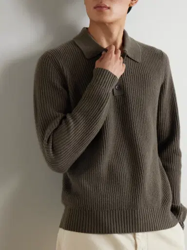 MR P. Ribbed Cashmere Polo Shirt - Men | Thumbnail 3 MR P. Ribbed Cashmere Polo Shirt - Men | Thumbnail 3