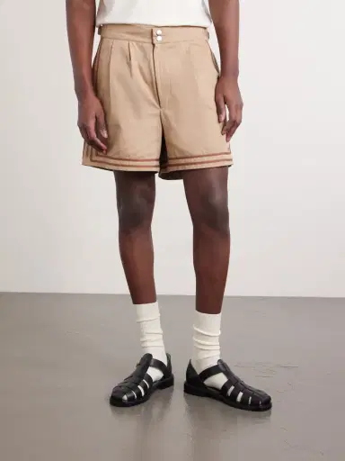 BODE Straight-Leg Pleated Cotton-Twill Shorts - Men | Thumbnail 3 BODE Straight-Leg Pleated Cotton-Twill Shorts - Men | Thumbnail 3