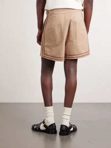 BODE Straight-Leg Pleated Cotton-Twill Shorts - Men | Thumbnail 4 BODE Straight-Leg Pleated Cotton-Twill Shorts - Men | Thumbnail 4