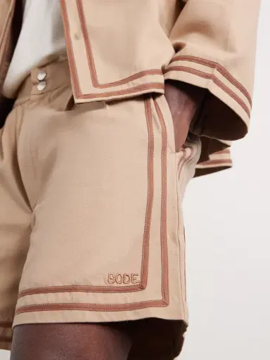 BODE Straight-Leg Pleated Cotton-Twill Shorts - Men | Thumbnail 6 BODE Straight-Leg Pleated Cotton-Twill Shorts - Men | Thumbnail 6