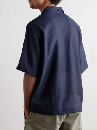 NN07 Bruno 1808 LENZING™ ECOVERO™ and Linen-Blend Half-Zip Polo Shirt - Men | Thumbnail 4 NN07 Bruno 1808 LENZING™ ECOVERO™ and Linen-Blend Half-Zip Polo Shirt - Men | Thumbnail 4