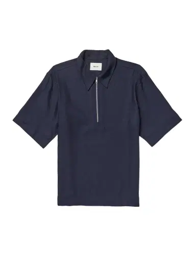 NN07 Bruno 1808 LENZING™ ECOVERO™ and Linen-Blend Half-Zip Polo Shirt - Men | Thumbnail 1 NN07 Bruno 1808 LENZING™ ECOVERO™ and Linen-Blend Half-Zip Polo Shirt - Men | Thumbnail 1