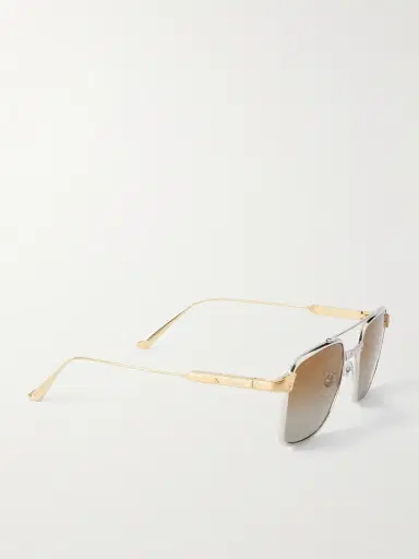 Cartier Eyewear Santos Aviator-Style Gold and Silver-Tone Titanium Sunglasses - Men | Thumbnail 4 Cartier Eyewear Santos Aviator-Style Gold and Silver-Tone Titanium Sunglasses - Men | Thumbnail 4