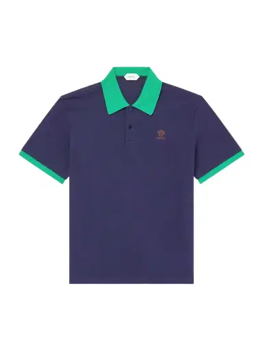 Versace Logo-Embroidered Cotton-Piqué Polo Shirt - Men | Thumbnail 1 Versace Logo-Embroidered Cotton-Piqué Polo Shirt - Men | Thumbnail 1