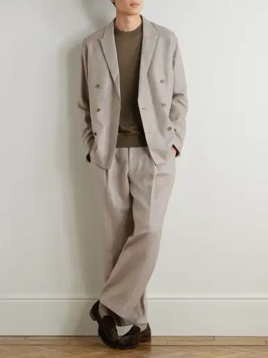 NN07 Kay 10027 Straight-Leg Pleated Linen and Wool-Blend Suit Trousers - Men | Thumbnail 2 NN07 Kay 10027 Straight-Leg Pleated Linen and Wool-Blend Suit Trousers - Men | Thumbnail 2