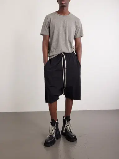 DRKSHDW by Rick Owens Straight-Leg Cotton-Jersey Shorts - Men | Thumbnail 2 DRKSHDW by Rick Owens Straight-Leg Cotton-Jersey Shorts - Men | Thumbnail 2