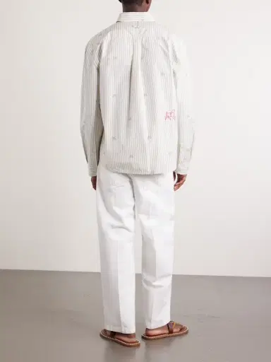 Jacquemus Embroidered Striped Cotton Shirt - Men | Thumbnail 3