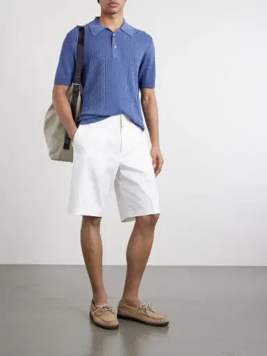 PIACENZA 1733 Silk and Linen-Blend Polo Shirt - Men | Thumbnail 2