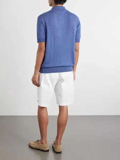 PIACENZA 1733 Silk and Linen-Blend Polo Shirt - Men | Thumbnail 4